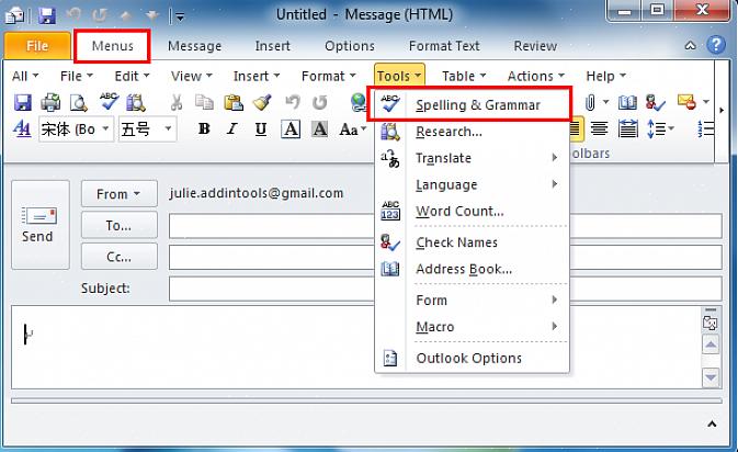 O recurso corretor ortográfico também está disponível em outros programas do Microsoft Office