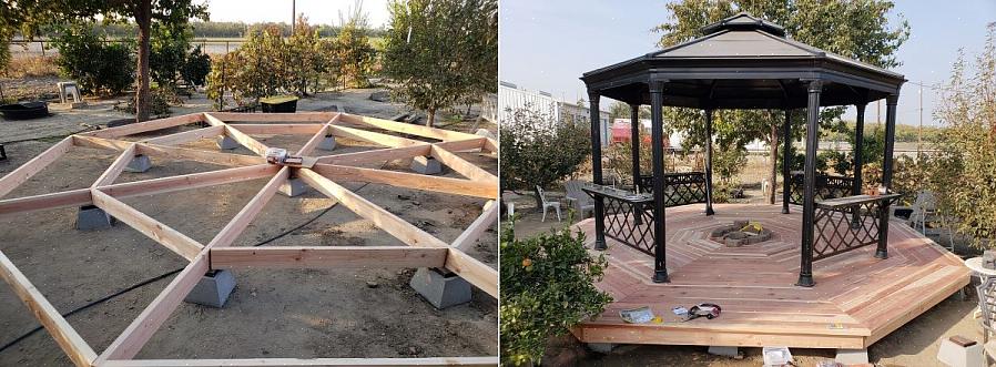 Um gazebo é um tipo de estrutura comumente encontrada em jardins