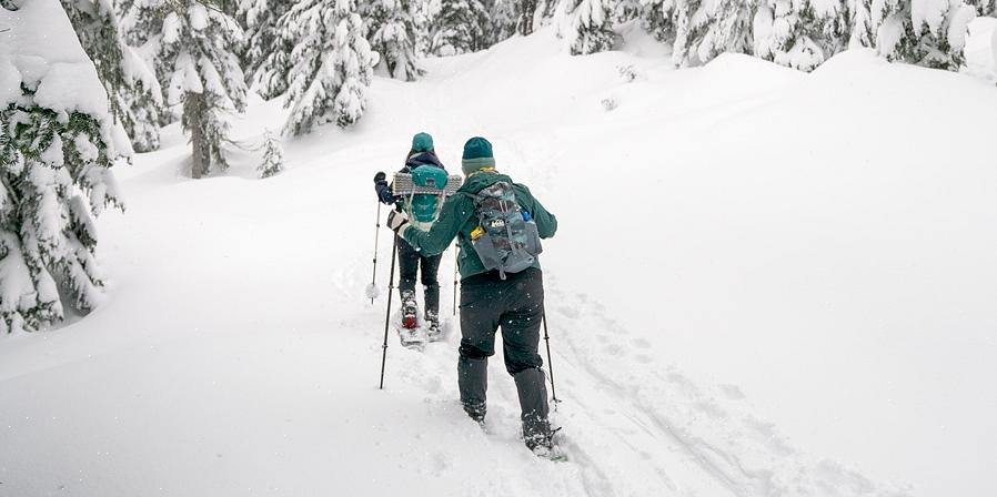 Muitas lojas de artigos esportivos têm departamentos de aluguel que oferecem sapatos de neve para alugar