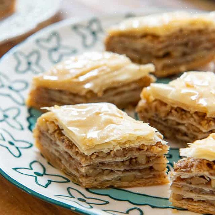 O Baklava moderno é feito com massa Phyllo